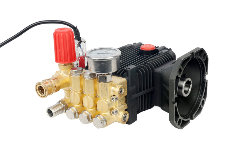 Pilot High Pressure Triplex Plunger Pump 200 Bar | 24mm Flange Mount | 3-5HP Compatible | 3-Piston Pressure Washer Pump with Repair Kit for Industrial & Commercial Cleaning