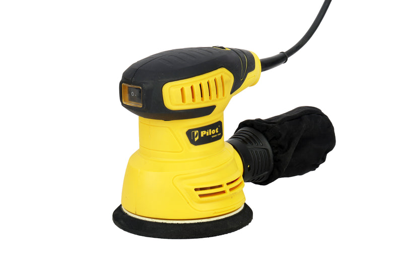 Pilot Electric Sander 350W, 12000 RPM Orbital Sander with 125 mm Sanding Pad for Woodworking, Paint Removal & DIY