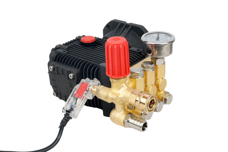 Pilot High Pressure Triplex Plunger Pump 200 Bar | 24mm Flange Mount | 3-5HP Compatible | 3-Piston Pressure Washer Pump with Repair Kit for Industrial & Commercial Cleaning