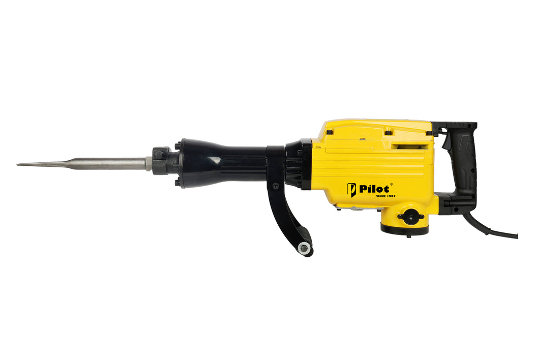 Pilot Demolition Hammer 16KG 2000W Electric Jack Hammer | 45J Impact Energy | 1400 BPM Heavy Duty Concrete Breaker with Shock-Absorbing Handle for RCC, Concrete, Roadwork, Construction & Industrial Demolition