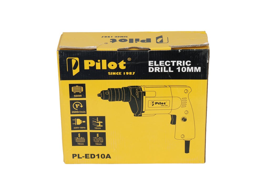 Pilot Electric Drill Machine 10MM | 500W High-Speed Electric Drill | 26,000 RPM | Heavy Duty Drill for Wood, Metal & Plastic | Home & Professional Use