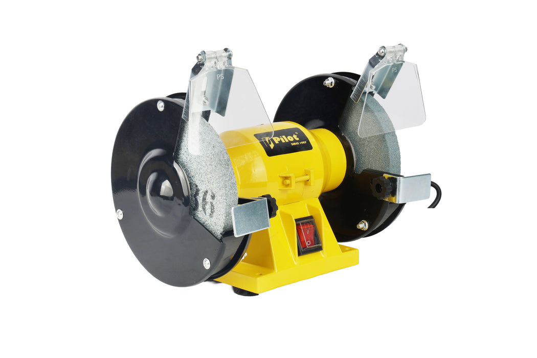 Pilot Bench Grinder 6 Inch 200W Electric Grinding Machine | 2950 RPM Heavy Duty Bench Grinder for Tool Sharpening, Metal Grinding, Rust Removal, Polishing & Workshop Use