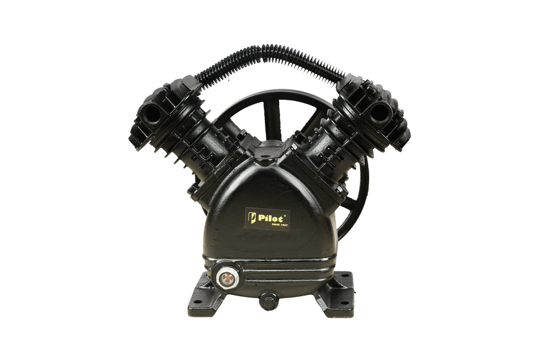 Pilot Tools 2051 Air Compressor Head 2HP | Oil Lubricated Twin Cylinder Pump | 170 L/min | 8 Bar (115 PSI) | Heavy Duty Compressor Head for Pneumatic Tools & Industrial Applications