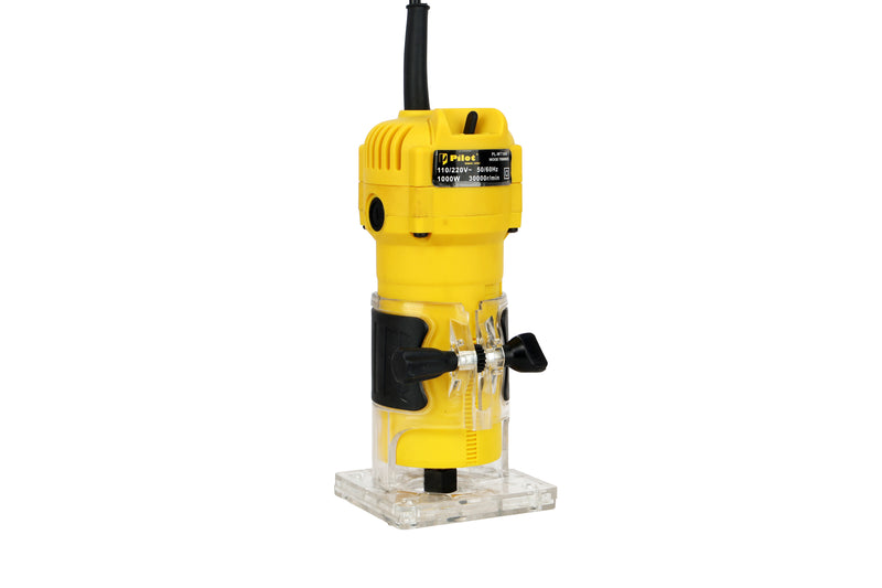 Pilot Wood Trimmer 1000W | 30,000 RPM High-Speed Electric Palm Router | Ø6mm & Ø6.35mm Collet | Compact Wood Router for Edge Trimming, Slotting, Chamfering, Laminate Cutting & Furniture Making