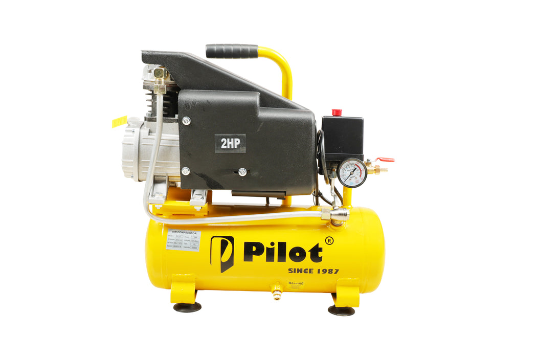 Pilot 2HP Direct Driven Air Compressor 12L, 256L/min, 8 Bar, 2850 RPM – Portable Air Compressor for Car Washing, Tyre Inflation, Spray Painting & Garage Use