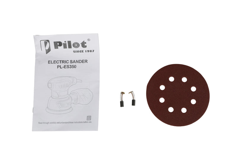 Pilot Electric Sander 350W, 12000 RPM Orbital Sander with 125 mm Sanding Pad for Woodworking, Paint Removal & DIY