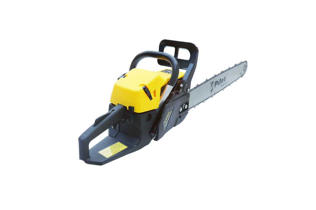 Pilot 58CC 2-Stroke Petrol Chain Saw with 22-Inch Guide Bar | Air-Cooled Engine | Recoil Start | Heavy-Duty Wood Cutting, Tree Maintenance & Farming Use
