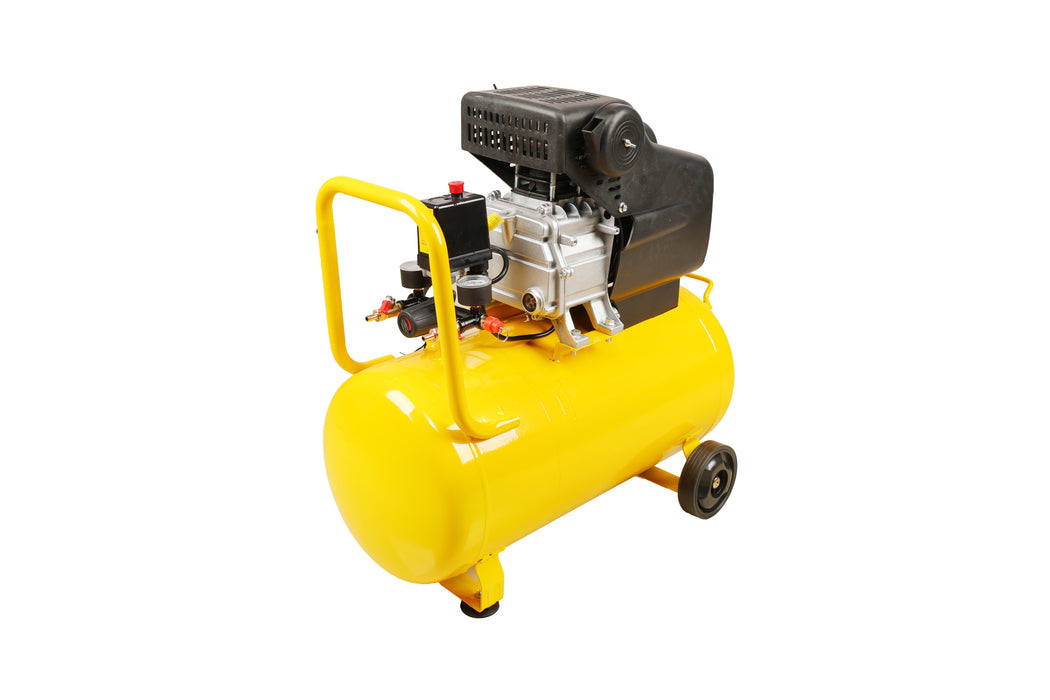Pilot 3HP Direct Driven Air Compressor 50L Tank, 256L/min Air Displacement, 8 Bar/115 PSI, Heavy Duty Air Compressor for Automotive, Construction, Carpentry, Workshop & Industrial Use