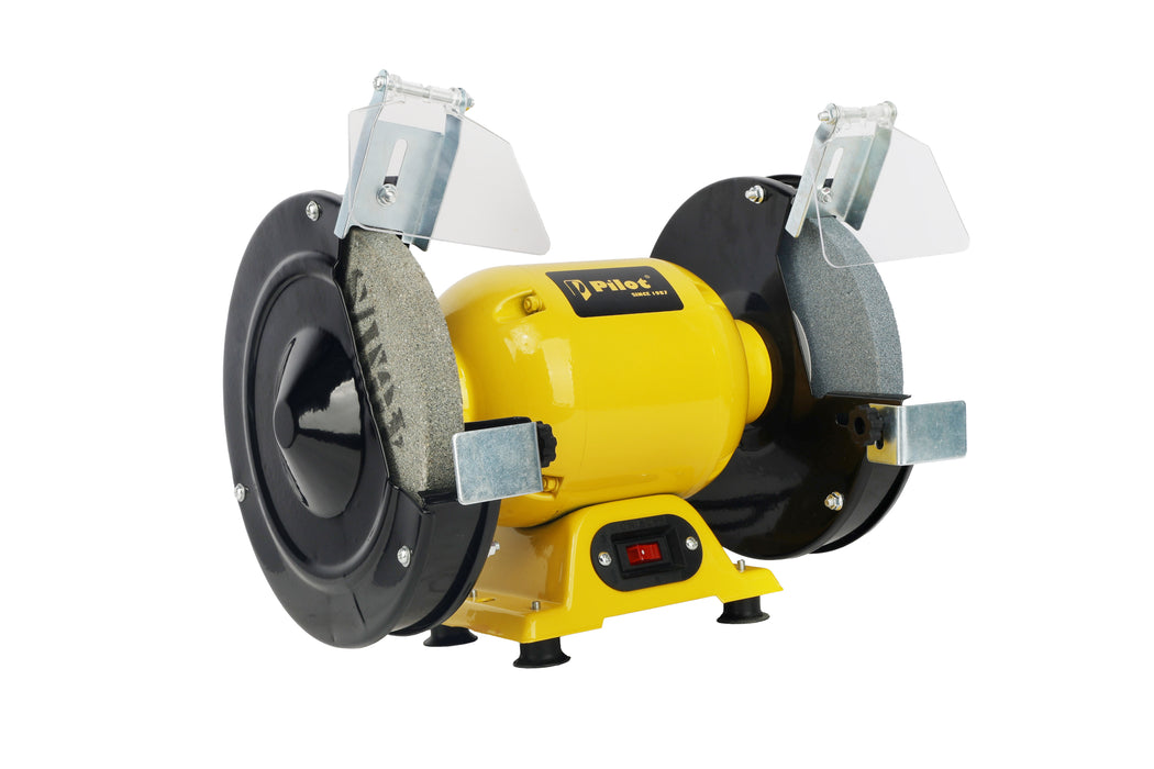 Pilot Bench Grinder 8 Inch 300W Electric Grinding Machine | 2950 RPM Heavy Duty Bench Grinder for Tool Sharpening, Metal Grinding, Rust Removal, Polishing & Workshop Use