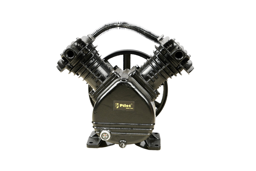 Pilot Tools 2065 Air Compressor Head 3HP | Oil Lubricated Twin Cylinder Pump | 250 L/min Air Delivery | 8 Bar (115 PSI) | Heavy Duty Compressor Head for Pneumatic Tools & Industrial Applications