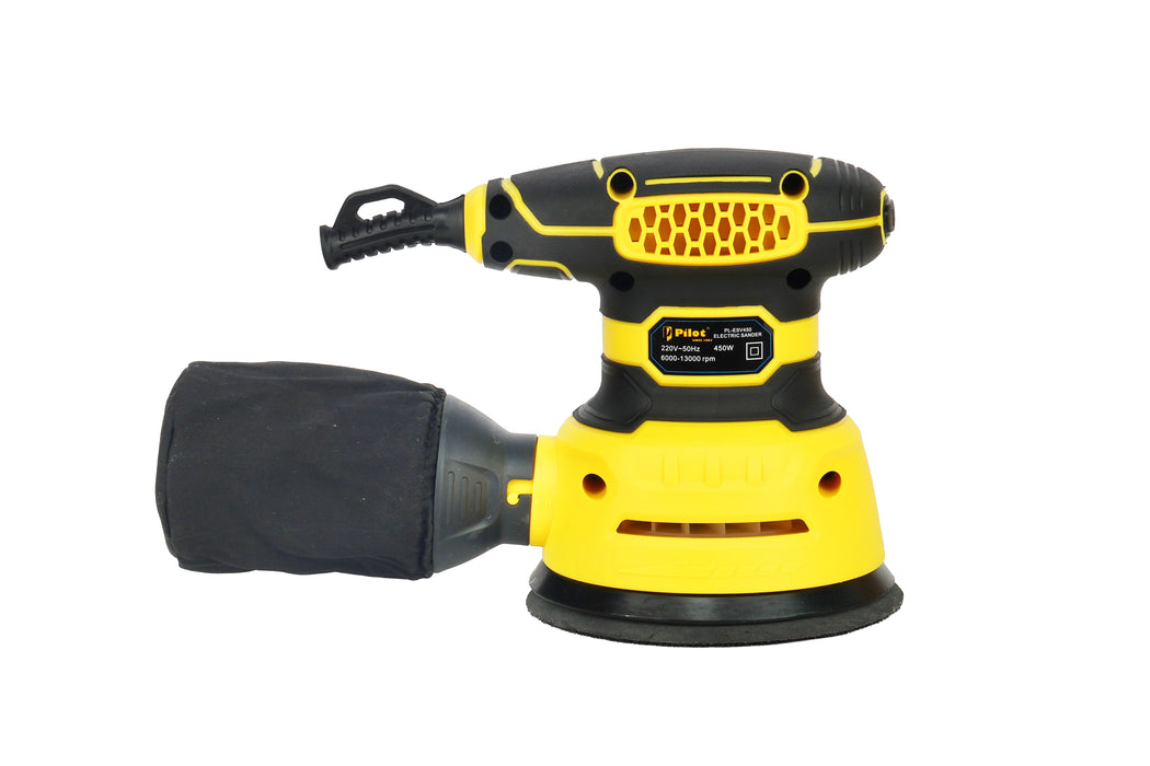 Pilot Electric Sander 450W Variable Speed (6000–13000 RPM) | Heavy Duty Orbital Sander for Wood, Metal, Paint Removal, Furniture Finishing & DIY Workshop Use