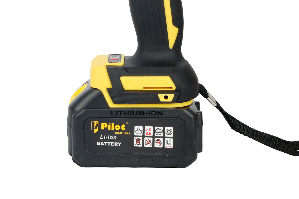 Pilot Cordless Impact Wrench 350Nm | 21V Brushless Copper Motor | 3.0Ah Rechargeable Battery | Variable Speed High Torque Power Wrench for Automotive, Construction, Industrial & Workshop Use
