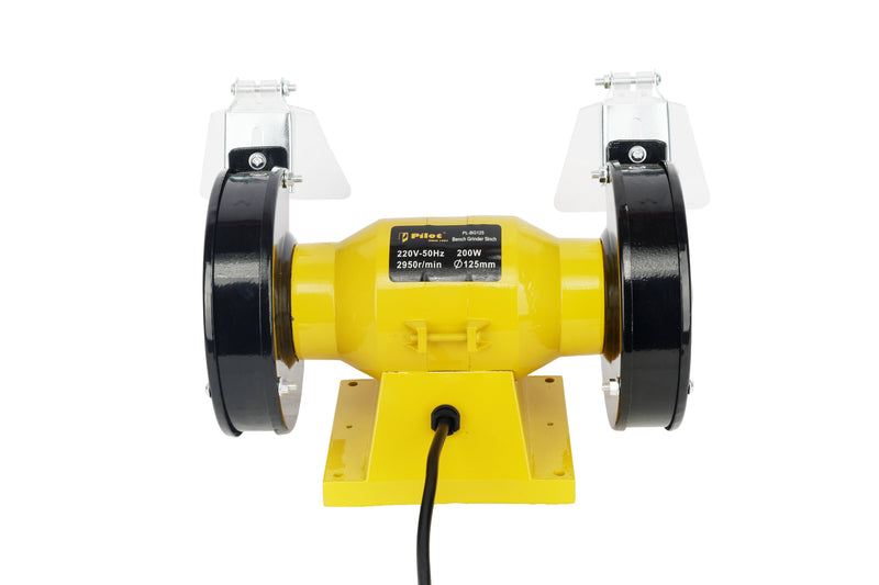 Pilot Bench Grinder 5 Inch (125mm) 200W Electric Grinding Machine | 2950 RPM Heavy Duty Bench Grinder for Tool Sharpening, Metal Grinding, Rust Removal, Polishing & Workshop Use