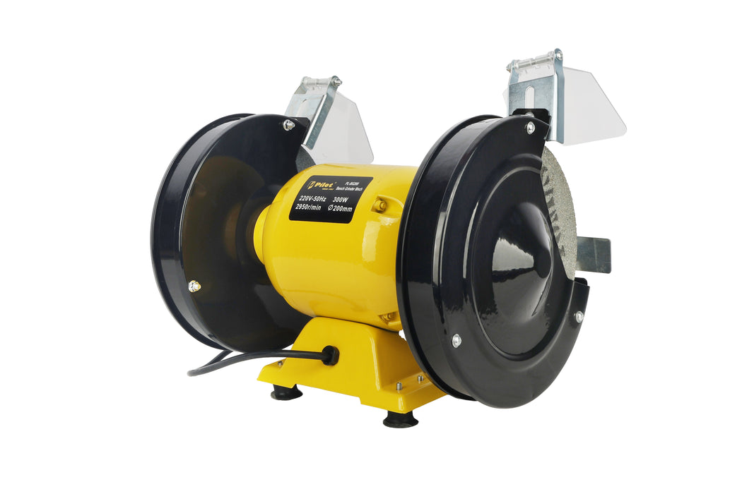 Pilot Bench Grinder 8 Inch 300W Electric Grinding Machine | 2950 RPM Heavy Duty Bench Grinder for Tool Sharpening, Metal Grinding, Rust Removal, Polishing & Workshop Use