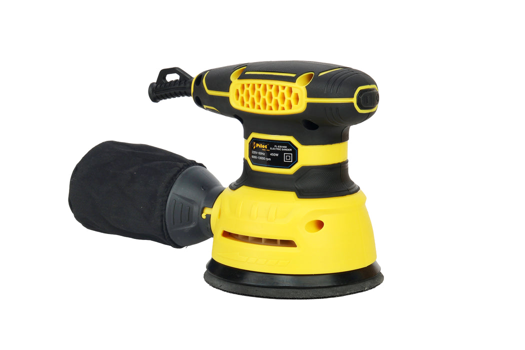 Pilot Electric Sander 450W Variable Speed (6000–13000 RPM) | Heavy Duty Orbital Sander for Wood, Metal, Paint Removal, Furniture Finishing & DIY Workshop Use