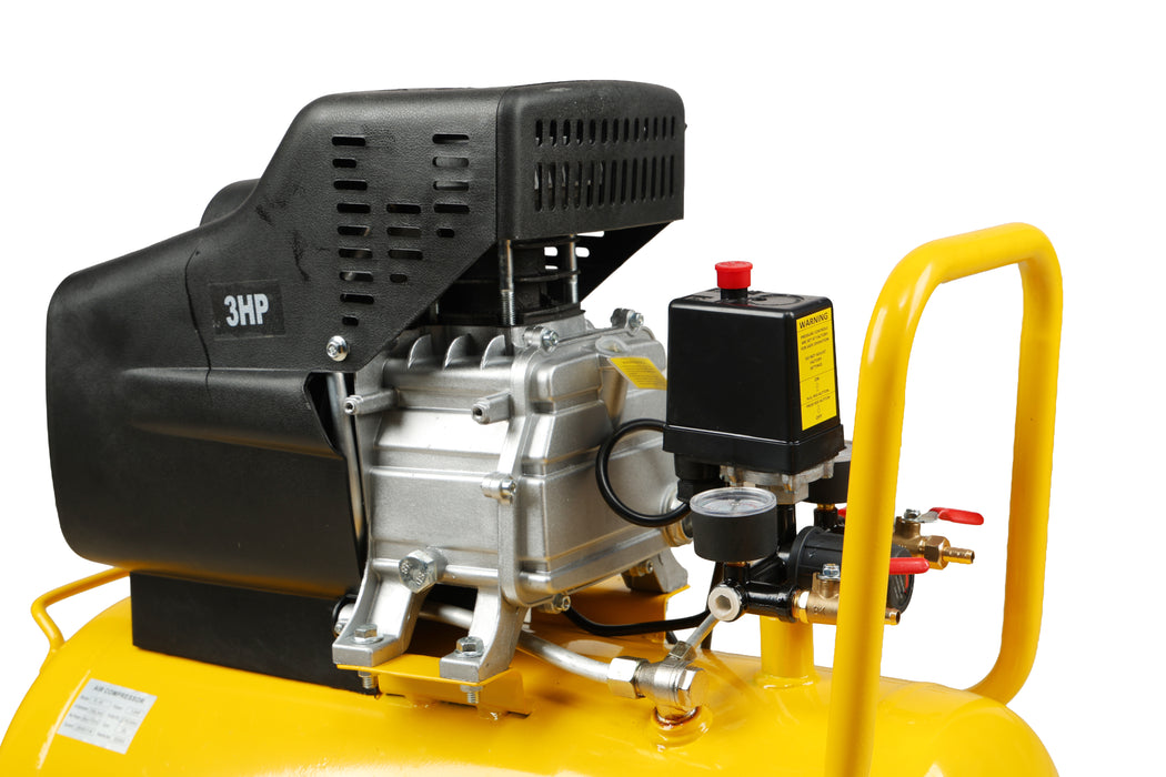 Pilot 3HP Direct Driven Air Compressor 50L Tank, 256L/min Air Displacement, 8 Bar/115 PSI, Heavy Duty Air Compressor for Automotive, Construction, Carpentry, Workshop & Industrial Use