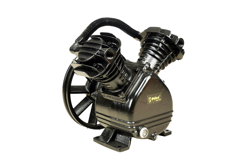 Pilot Tools 2065 Air Compressor Head 3HP | Oil Lubricated Twin Cylinder Pump | 250 L/min Air Delivery | 8 Bar (115 PSI) | Heavy Duty Compressor Head for Pneumatic Tools & Industrial Applications