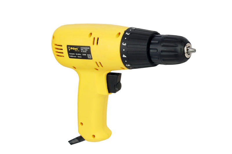 Pilot Electric Screwdriver Drill Machine 350W | 10MM Chuck | 16+1 Torque Settings | Variable Speed 0–800 RPM | Power Drill for Wood, Metal & DIY