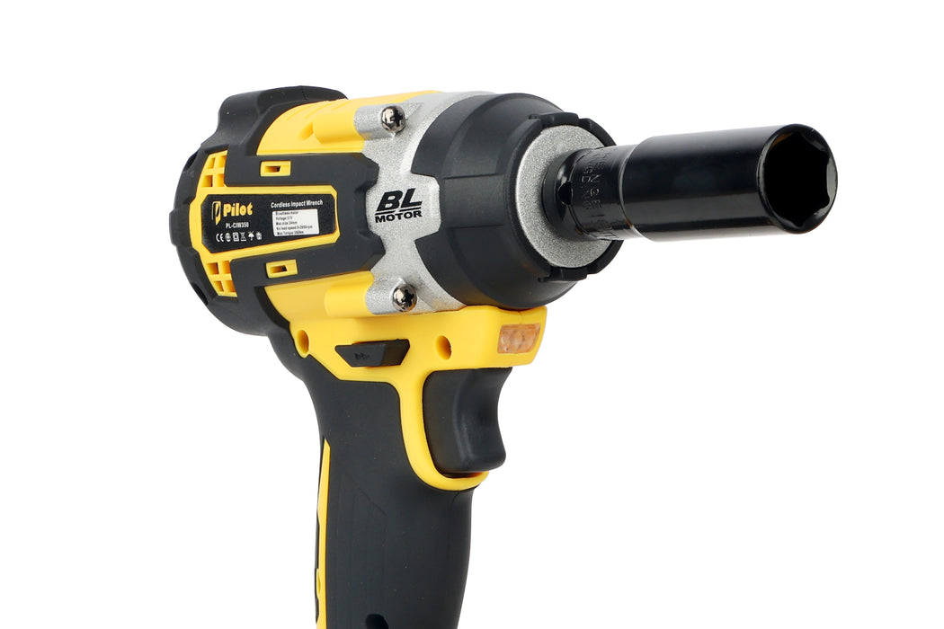 Pilot Cordless Impact Wrench 350Nm | 21V Brushless Copper Motor | 3.0Ah Rechargeable Battery | Variable Speed High Torque Power Wrench for Automotive, Construction, Industrial & Workshop Use