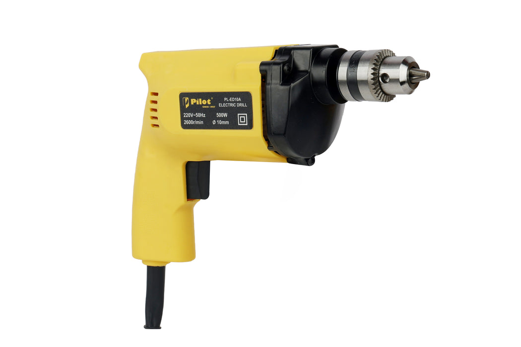 Pilot Electric Drill Machine 10MM | 500W High-Speed Electric Drill | 26,000 RPM | Heavy Duty Drill for Wood, Metal & Plastic | Home & Professional Use