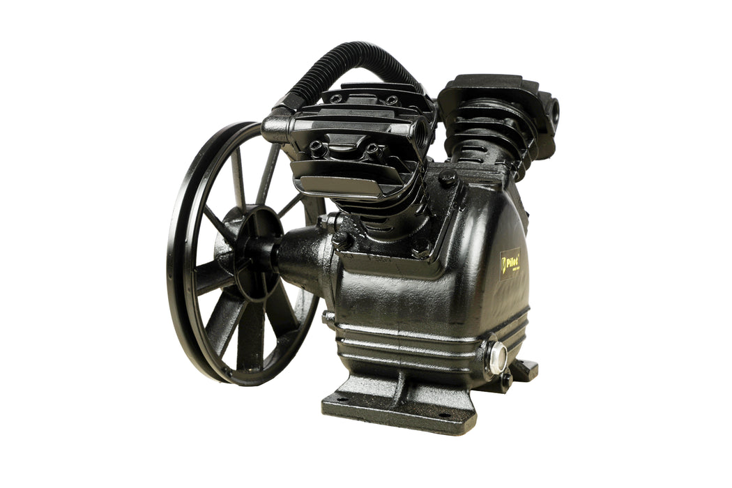Pilot Tools 2051 Air Compressor Head 2HP | Oil Lubricated Twin Cylinder Pump | 170 L/min | 8 Bar (115 PSI) | Heavy Duty Compressor Head for Pneumatic Tools & Industrial Applications
