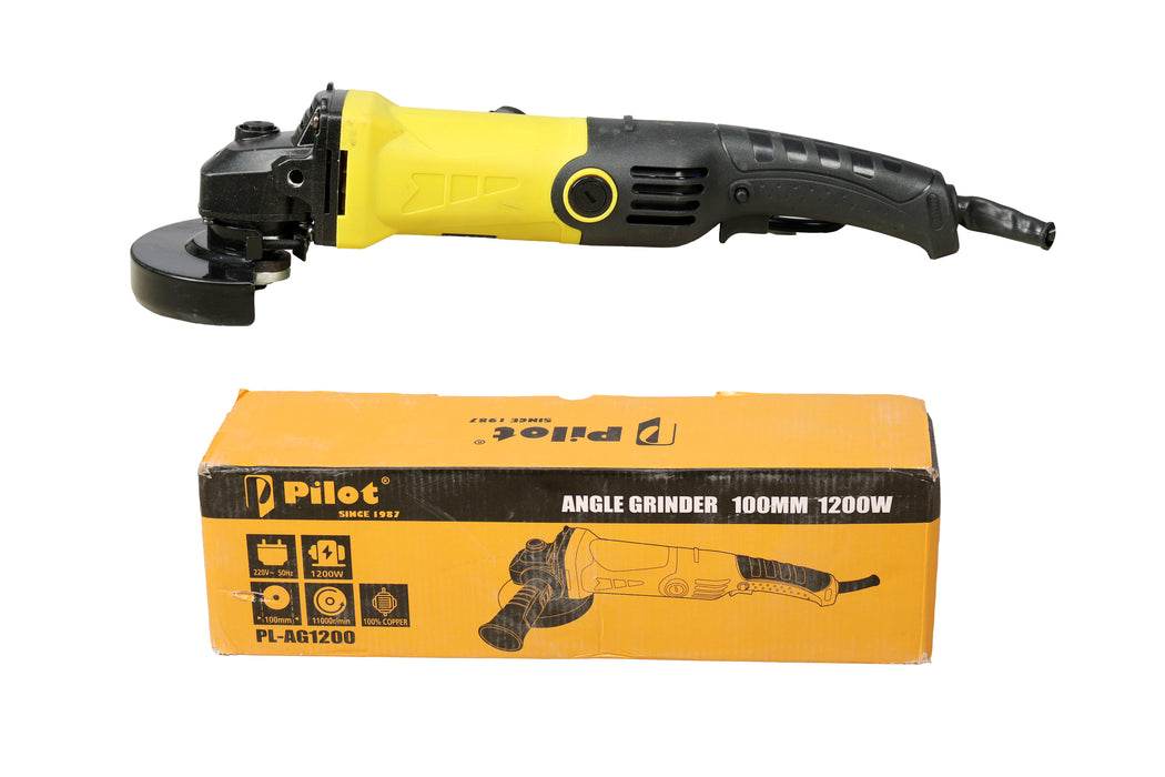 Pilot Angle Grinder 4 Inch 1200W Copper Motor | 100mm Disc High-Speed Cutting & Grinding Machine