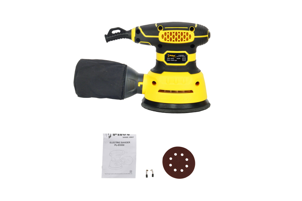 Pilot Electric Sander 450W Variable Speed (6000–13000 RPM) | Heavy Duty Orbital Sander for Wood, Metal, Paint Removal, Furniture Finishing & DIY Workshop Use