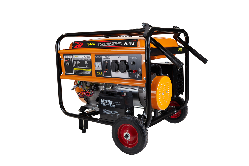 Generator 7.5KW Self Start Inbuilt Battery Wheels & Handles