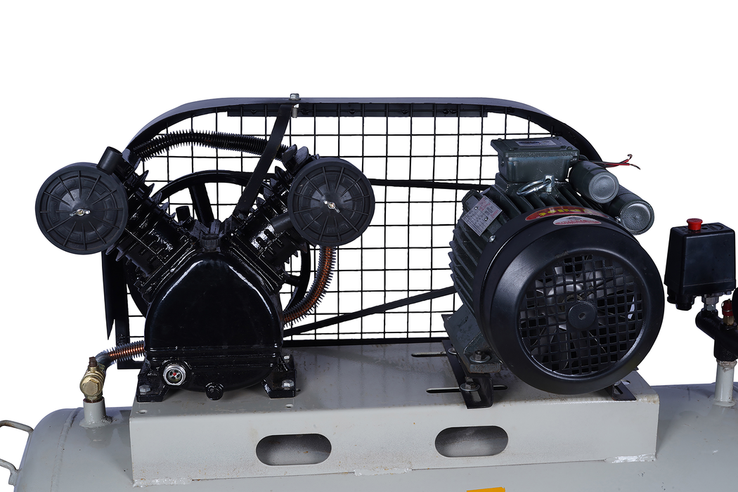 Belt Driven Air Compressor Double Cylinder 140L 2HP Crompton Motor