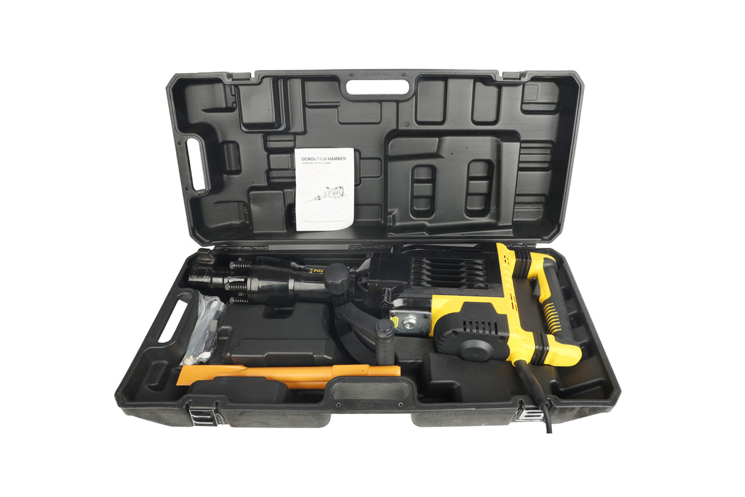 Pilot Demolition Hammer 24KG 3000W Electric Jack Hammer | 75J Impact Energy | 2200 BPM Heavy Duty Concrete Breaker with Comfort Grip Handle for RCC, Concrete, Roadwork, Construction & Industrial Demolition