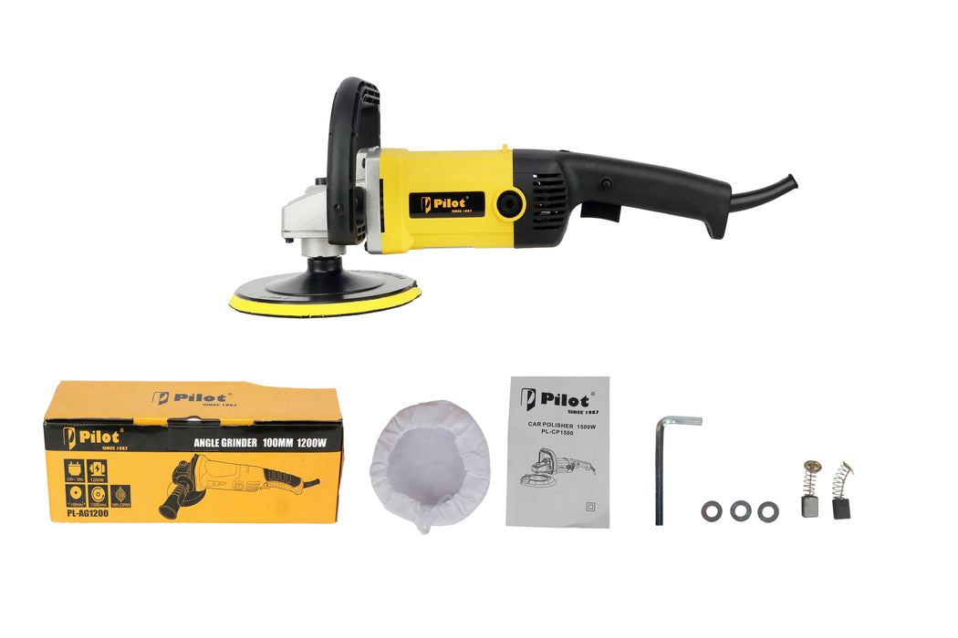 Pilot Car Polisher Machine 1500W | Variable Speed 600–3000 RPM | 180mm Polishing Pad | Heavy Duty Electric Buffer & Waxing Machine for Cars, Bikes, Furniture & Professional Detailing