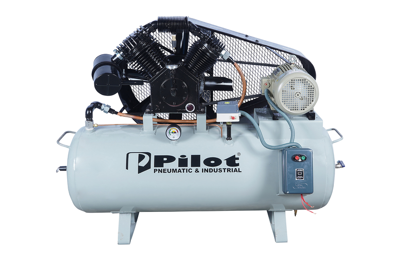 Belt Driven Air Compressor Double Cylinder 220L 5HP Crompton Motor