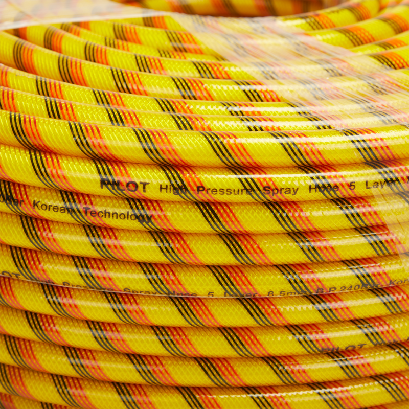 Pilot 8.5MM 5 Layer High Pressure Spray Hose 100M with 1/2" Nipple | 240Bar Heavy Duty Agricultural & Industrial Hose Pipe