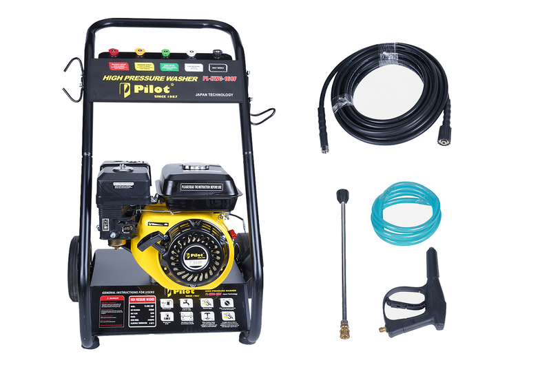Pilot 7.5HP Petrol High Pressure Washer 150 Bar | Triplex Plunger Brass Pump Heavy Duty Industrial Power Cleaner 10L/min