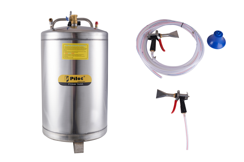 PILOT 80L Stainless Steel Foam Tank Sprayer | SS 201 Body | 2–3 Bar Working Pressure | 1.5 mm Thick Tank | Industrial Foam Sprayer for Car Washing, Food Processing, Pharma & Commercial Cleaning