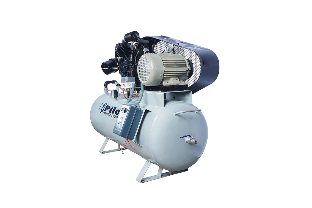 Belt Driven Air Compressor Double Cylinder 220L 5HP Crompton Motor