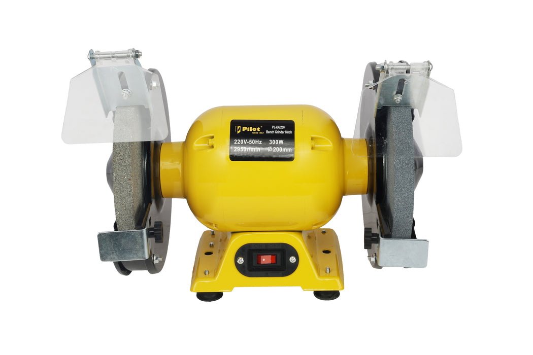 Pilot Bench Grinder 8 Inch 300W Electric Grinding Machine | 2950 RPM Heavy Duty Bench Grinder for Tool Sharpening, Metal Grinding, Rust Removal, Polishing & Workshop Use