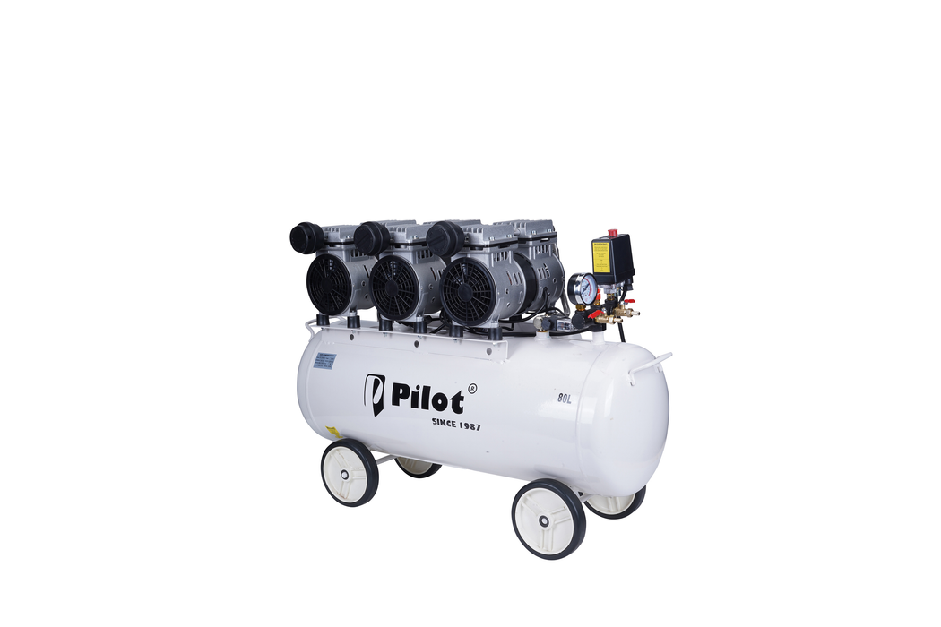 Oil-Free Silent Air Compressor 80L 2250W (750WX3) | PL-OF5503