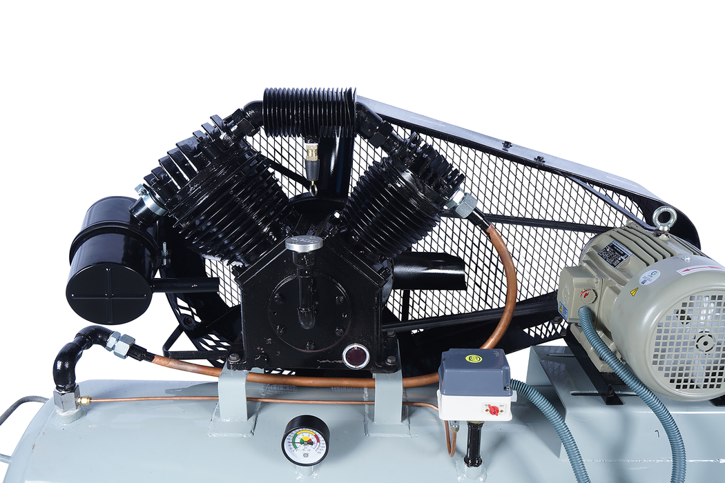 Belt Driven Air Compressor Double Cylinder 220L 5HP Crompton Motor