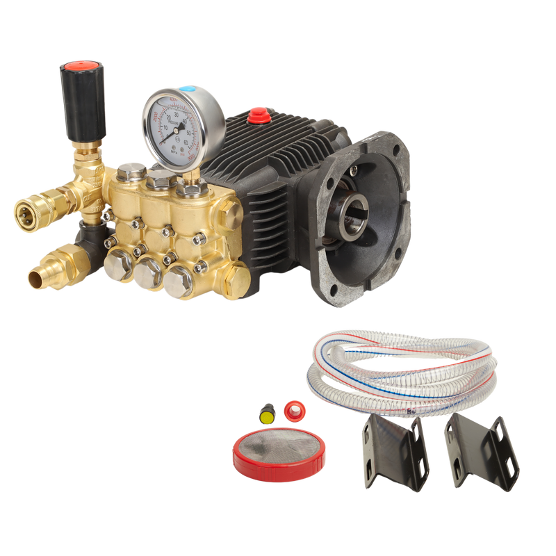 Pilot High Pressure Triplex Plunger Pump 200 Bar | 28mm Hollow Shaft with Flange | 12L/Min | 1450 RPM | 3-5HP Compatible