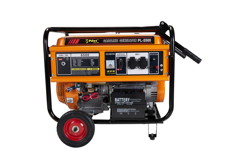 Generator 5.5KW Self Start Inbuilt Battery Wheels & Handles