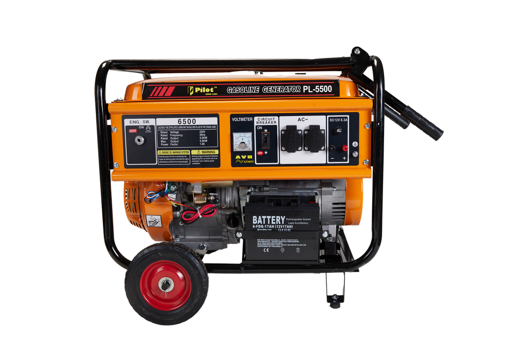 Generator 5.5KW Self Start Inbuilt Battery Wheels & Handles