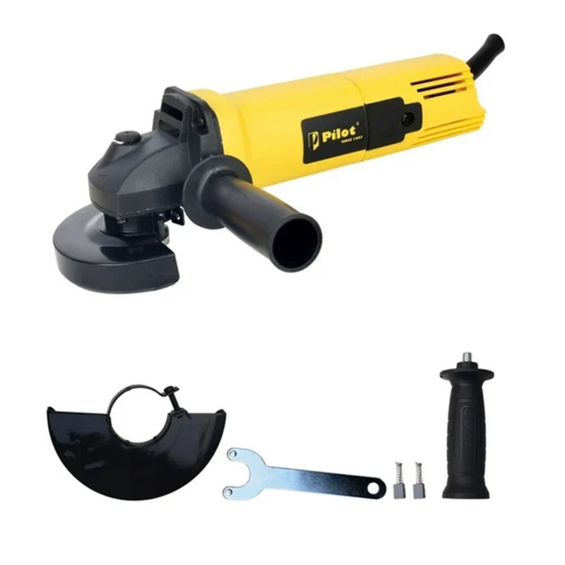 Pilot Angle Grinder 4 Inch 900W Copper Motor | 100MM Disc | 11000 RPM High-Speed Grinder | Heavy Duty Electric Cutting, Grinding & Polishing Machine for Metal, Steel & Construction Work