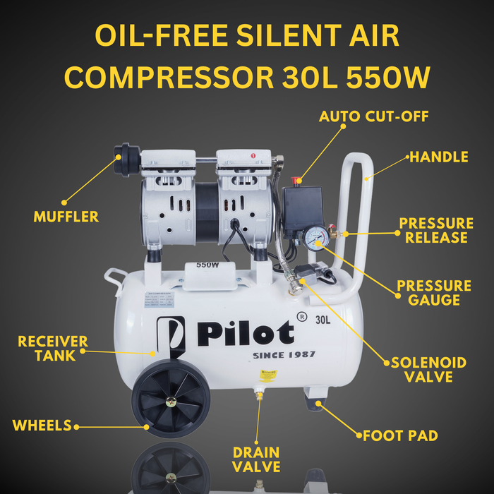 Oil-Free Silent Air Compressor 30L 550W | PL-OF30