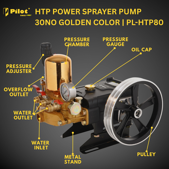 HTP Power Sprayer Pump 30No Heavy Duty Golden Color | PL-HTP80