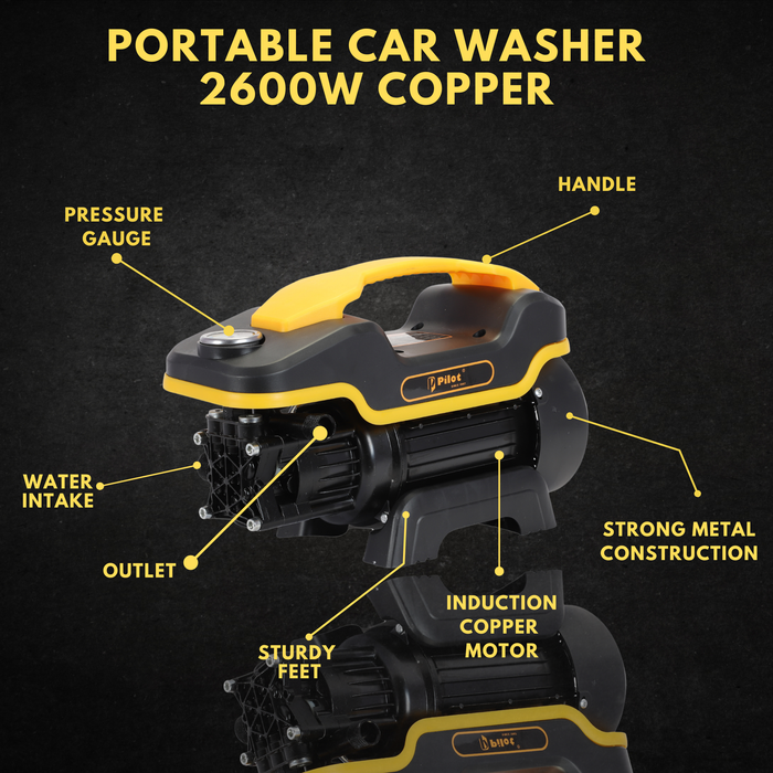 Pilot High Pressure Washer 2600W Copper Motor