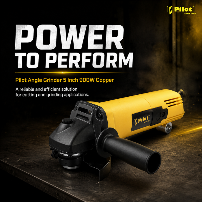 Pilot Angle Grinder 900W Copper Motor | 100mm Disc | 12,000 RPM Cutting & Grinding Machine