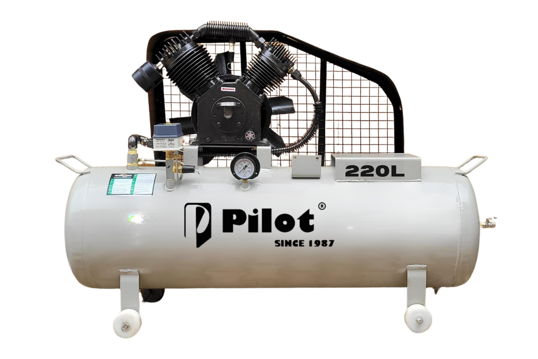 Belt Driven Air Compressor Double Cylinder 5HP 220L Without Motor