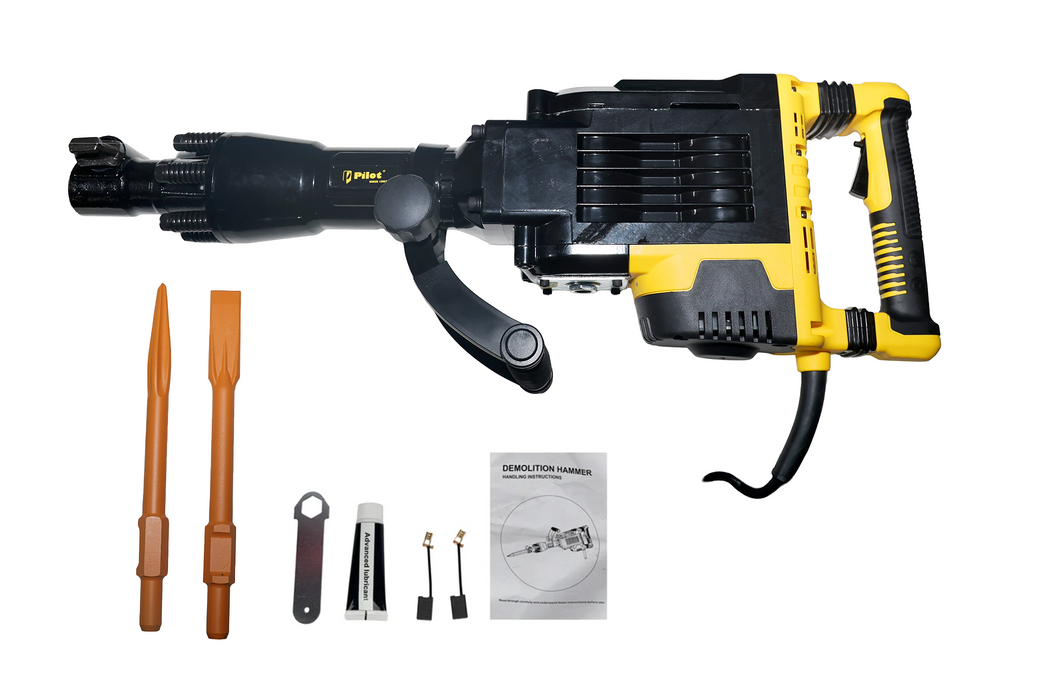 Pilot Demolition Hammer 24KG 3000W Electric Jack Hammer | 75J Impact Energy | 2200 BPM Heavy Duty Concrete Breaker with Comfort Grip Handle for RCC, Concrete, Roadwork, Construction & Industrial Demolition