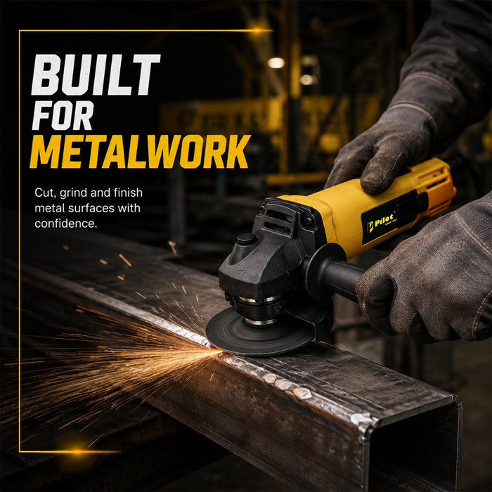 Pilot Angle Grinder 900W Copper Motor | 100mm Disc | 12,000 RPM Cutting & Grinding Machine